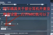 绝地求生中如何开启主界面麦克风？设置方法是什么？