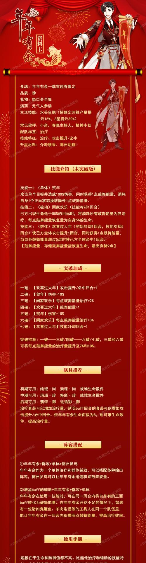 食物语年年有余阵容搭配阵容选择常见问题解答？