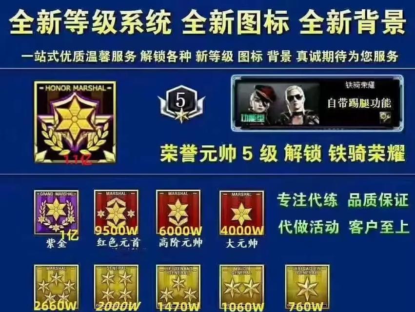 cf少将1的等级要求是多少？